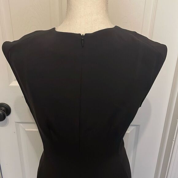 Theory Black Cap Sleeve Deep V Neck Dress, NWT - Picture 7 of 13
